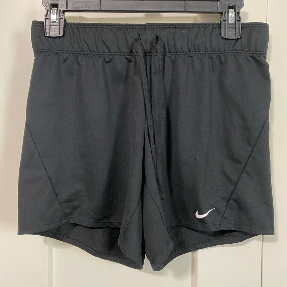 Nike Women's black shorts purple inside band outside drawstring XS CJ2299-014